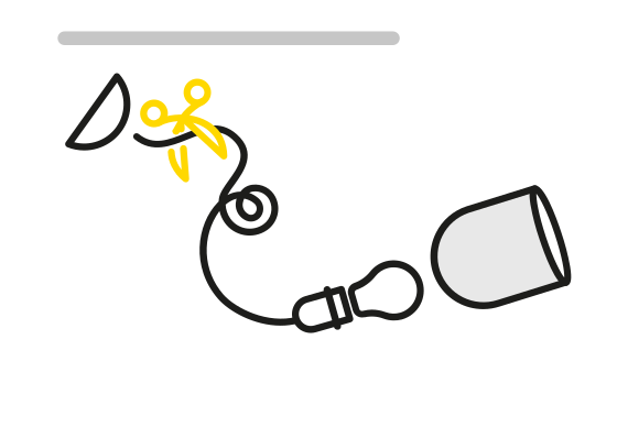 Trim the lamp cord