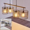 MANOSE Pendant Light Dark wood, black, 4-light sources