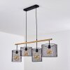 MANOSE Pendant Light Dark wood, black, 4-light sources