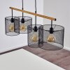 MANOSE Pendant Light Dark wood, black, 4-light sources