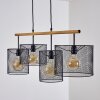 MANOSE Pendant Light Dark wood, black, 4-light sources