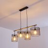 MANOSE Pendant Light Dark wood, black, 4-light sources
