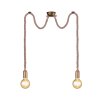 Trio Leuchten CORD Pendant Light brown, brass, 2-light sources