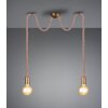Trio Leuchten CORD Pendant Light brown, brass, 2-light sources