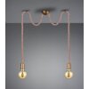 Trio Leuchten CORD Pendant Light brown, brass, 2-light sources