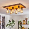AMNICON Ceiling Light Light wood, black, 6-light sources