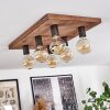 AMNICON Ceiling Light Light wood, black, 6-light sources