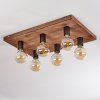 AMNICON Ceiling Light Light wood, black, 6-light sources