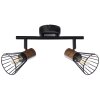 Brilliant MANAMA spotlight tube Dark wood, black, 2-light sources