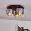 WICHITA Ceiling Light smoke coloured, black, 3-light sources