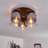 WICHITA Ceiling Light smoke coloured, black, 3-light sources