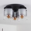 WICHITA Ceiling Light smoke coloured, black, 3-light sources
