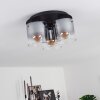 WICHITA Ceiling Light smoke coloured, black, 3-light sources