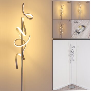 LAVACA Floor Lamp LED silver, 2-light sources