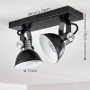 Gudo Ceiling Light black, silver, 2-light sources