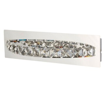 Wall Light Searchlight CLOVER LED chrome, silver, transparent, clear, 1-light source