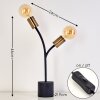 Duvin Table Lamp black-gold, 2-light sources