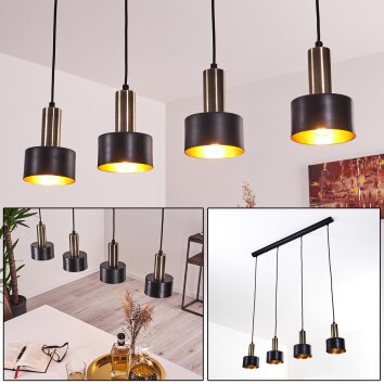Pretoria Pendant Light LED brass, black, 4-light sources