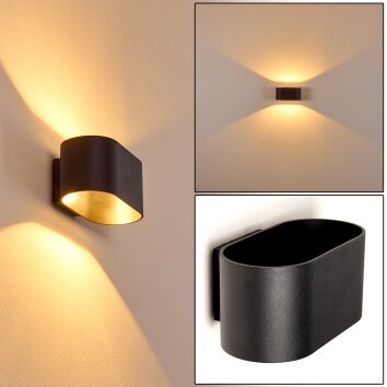 Wall Light Dapp black, 1-light source