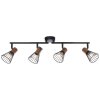 Brilliant MANAMA spotlight tube Dark wood, black, 4-light sources