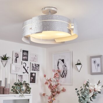 Novara ceiling light silver, 3-light sources
