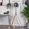 MAGALUF standing fan chrome, Light wood