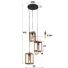 SIDDEBUREN Pendant Light Dark wood, 3-light sources