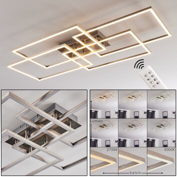 CHEKA Ceiling Light LED aluminium, 4-light sources, Remote control