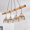 SHALO Pendant Light Dark wood, black, 4-light sources
