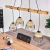 SHALO Pendant Light Dark wood, black, 4-light sources