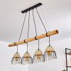 SHALO Pendant Light Dark wood, black, 4-light sources