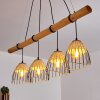 SHALO Pendant Light Dark wood, black, 4-light sources