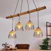 SHALO Pendant Light Dark wood, black, 4-light sources