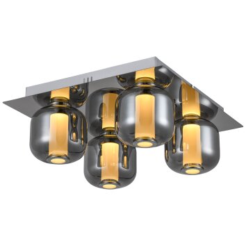 Brilliant RAFA ceiling spotlight LED chrome, 4-light sources