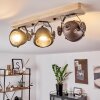 HERFORD Ceiling Light Light wood, copper, 3-light sources