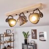 HERFORD Ceiling Light Light wood, copper, 3-light sources