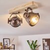 HERFORD Ceiling Light Light wood, copper, 2-light sources
