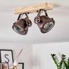 HERFORD Ceiling Light Light wood, copper, 2-light sources