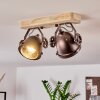 HERFORD Ceiling Light Light wood, copper, 2-light sources