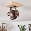 HERFORD Ceiling Light Light wood, copper, 1-light source