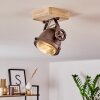 HERFORD Ceiling Light Light wood, copper, 1-light source