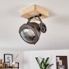 HERFORD Ceiling Light brown, Light wood, black, 1-light source