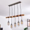 ADAMA Pendant Light Dark wood, black, 5-light sources