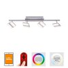 Leuchten-Direkt LOLASMART-SABI Ceiling Light LED matt nickel, 4-light sources, Remote control, Colour changer