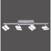 Leuchten-Direkt LOLASMART-SABI Ceiling Light LED matt nickel, 4-light sources, Remote control, Colour changer