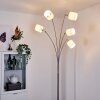 ALSEN Floor Lamp matt nickel, 5-light sources, Fabric lampshade