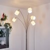 ALSEN Floor Lamp matt nickel, 5-light sources, Fabric lampshade