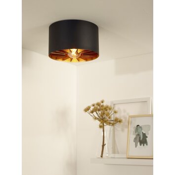 Lucide ZIDANE Ceiling Light black, 1-light source