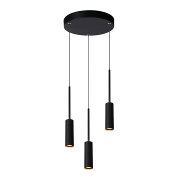 Lucide TUBULE Pendant Light LED black, 3-light sources