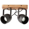 Brilliant CROWTON Ceiling Light Dark wood, black, 2-light sources